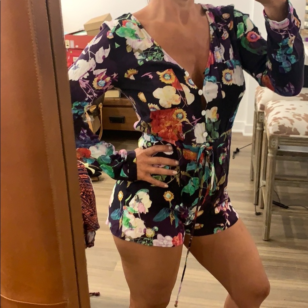 Long sleeve floral romper